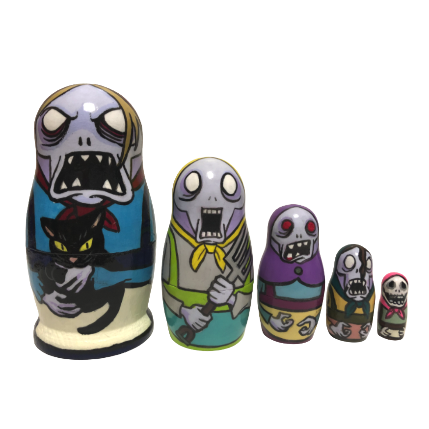 ゾンビマトリョーシカ(大)-5人セット- (ロシアタイプ)