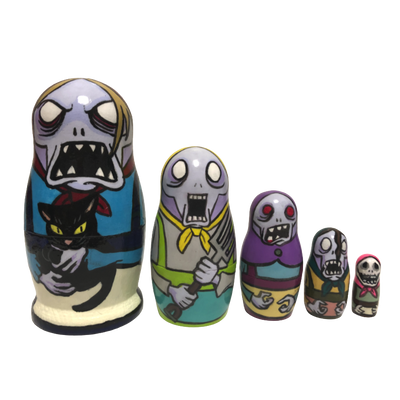 ゾンビマトリョーシカ（大）-5人セット- （ロシアタイプ）