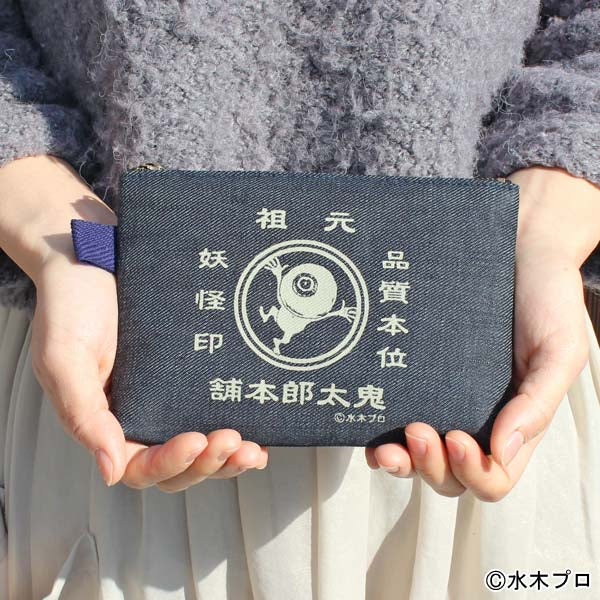 【鬼太郎本舗】デニムミニポーチ