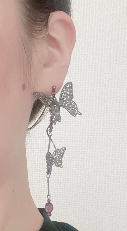 【BfP】アシンメトリーバタフライ・ピアス
